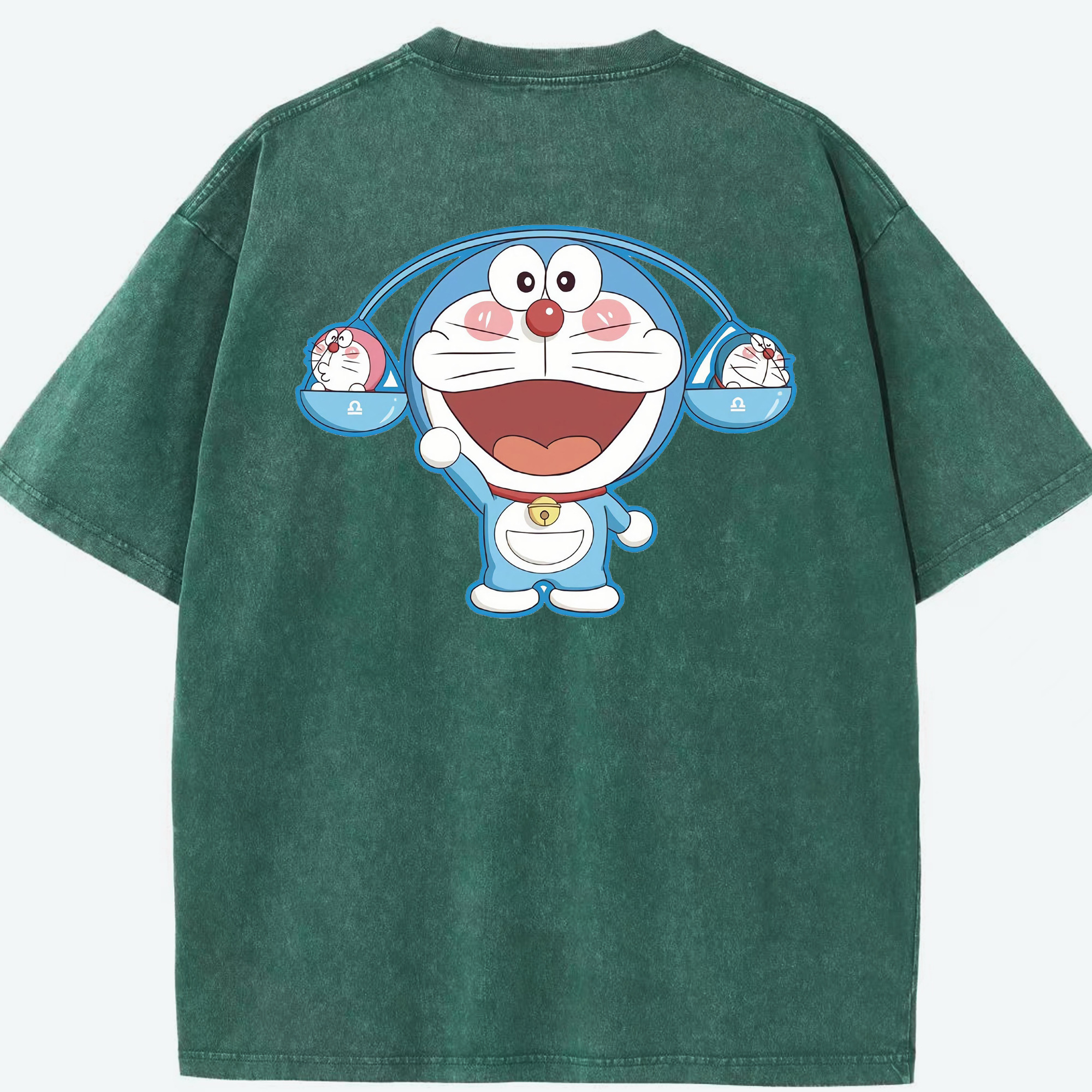 （画像用） ドラえもん Doraemon 綿100% ヴィンテージ風 半袖Tシャツ（背面プリント）